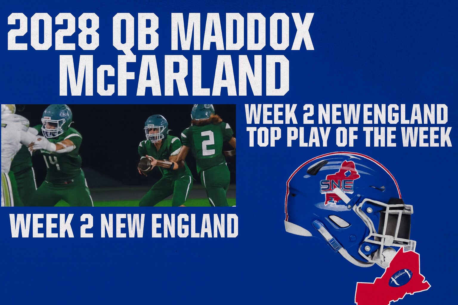 QB Maddox McFarland named top playmaker in Week 2 against New England.