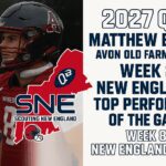 Matthew E. named top performer of the game in Week 4 New England SNE.