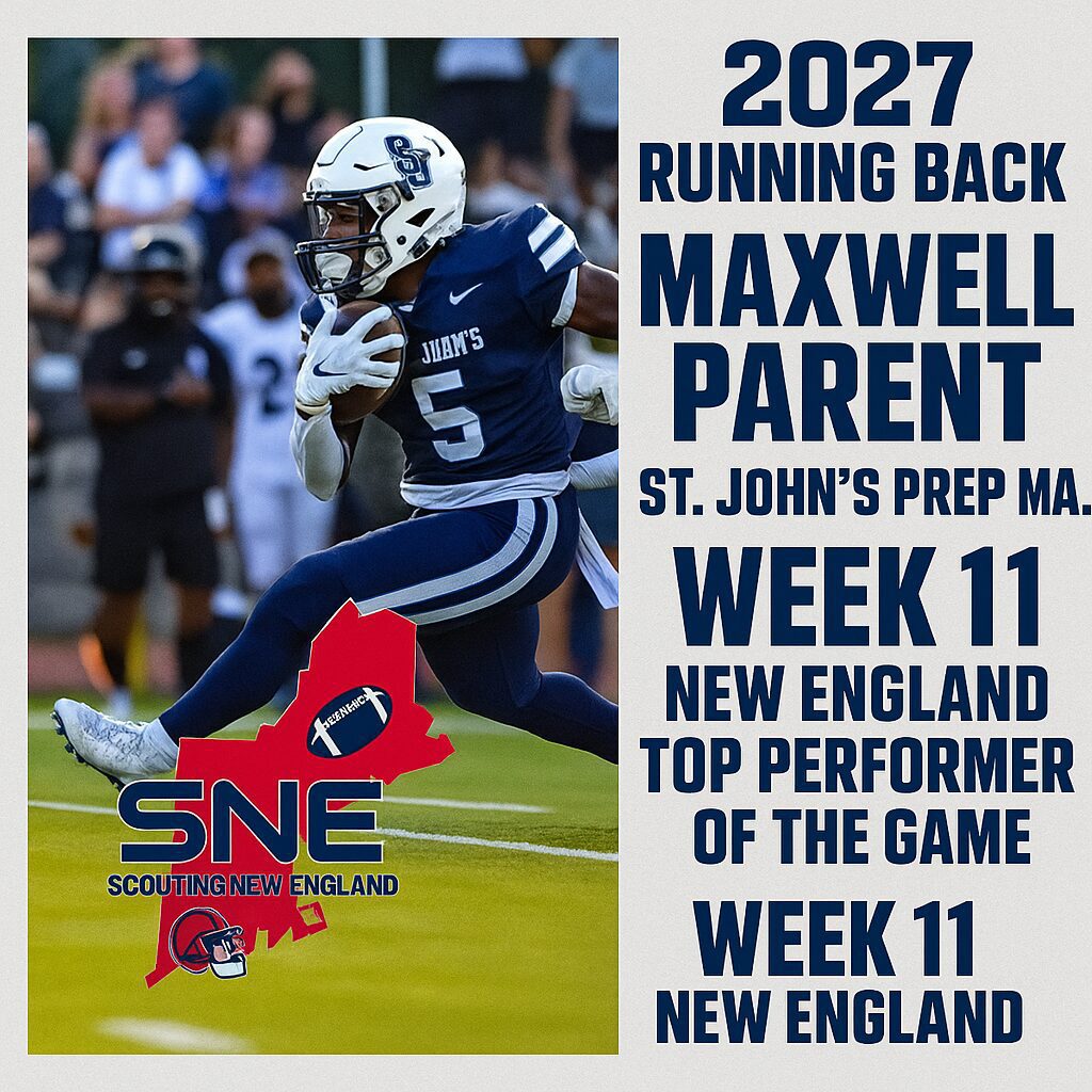 Maxwell Parent, a top New England running back in 2027 at St. John's Prep.