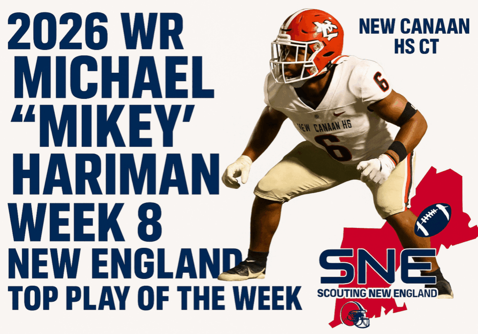 Michael 'Mikey' Pariman scores a touchdown in Week 8 against New England.