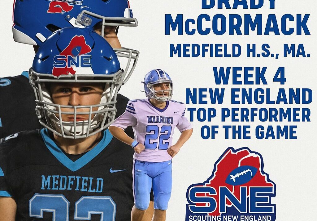 Brady McCormack, 2027 RB from Medfield High, MA, New England top performer Week 4.