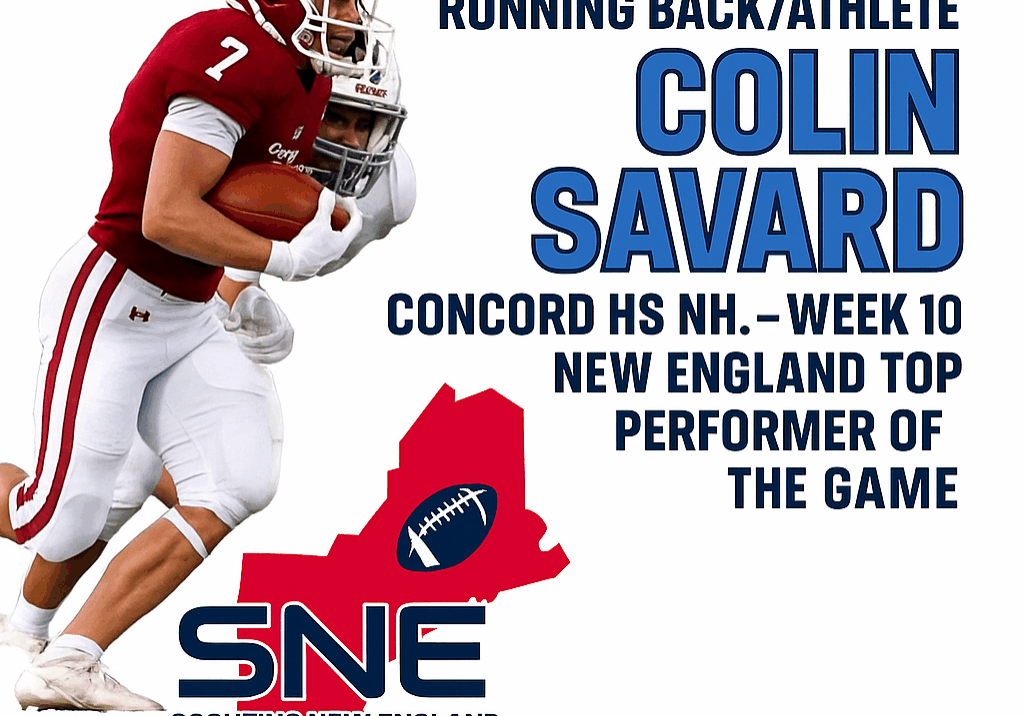 Colin Savard, top performer in Week 10 for Concord HS football in 2027.