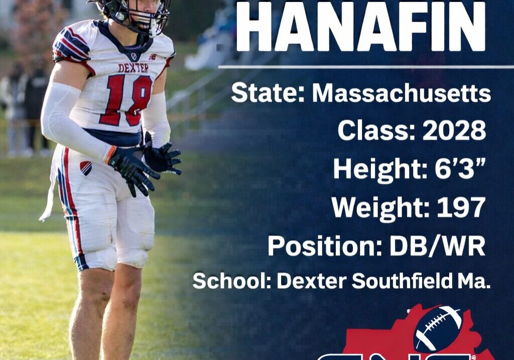 Daniel Hanafin in football gear, ready for action.