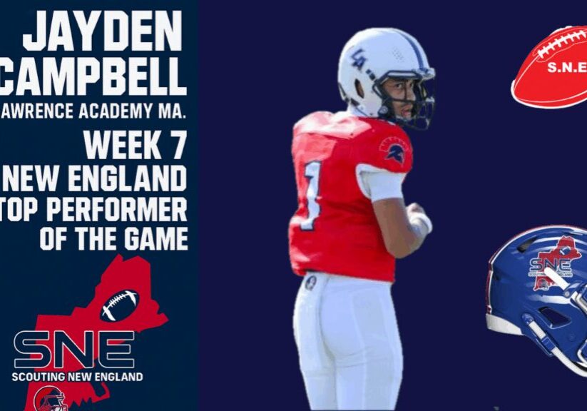 Hayden Campbell, Week 7 New England football player, former player of the game.